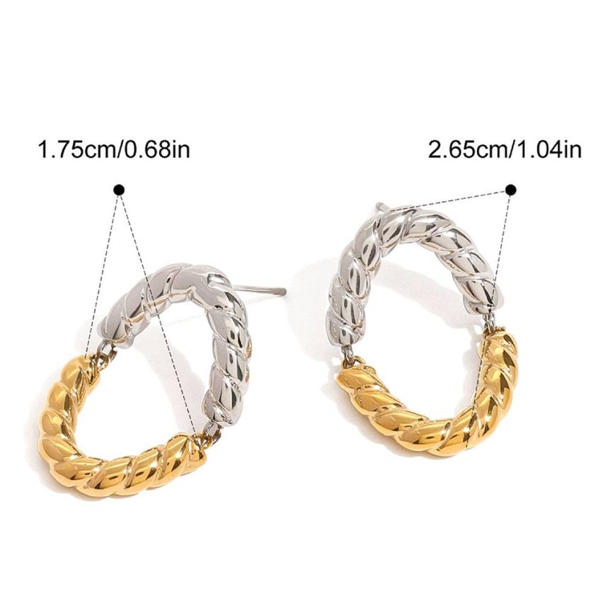 S.Steel Gold Plating Long Women-c 7.7g 17.5x26.5mm