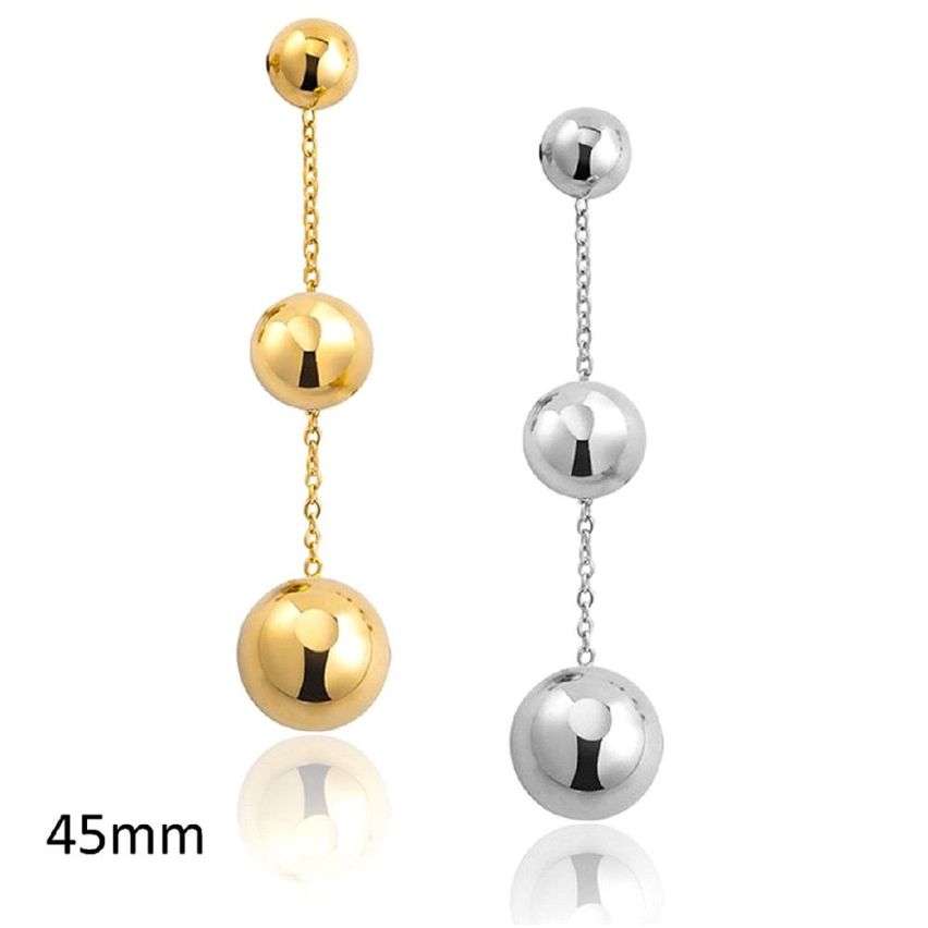 S.Steel Gold Plating Long Women-c 15g 45x10mm