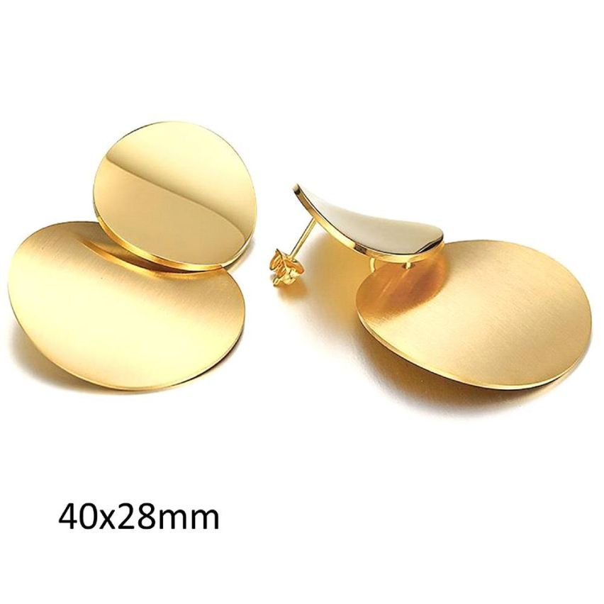 S.Steel Gold Plating Long Women-c 12.6g 40x28mm
