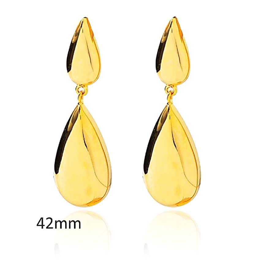 S.Steel Gold Plating Long Women-c 13.5g 42x12mm