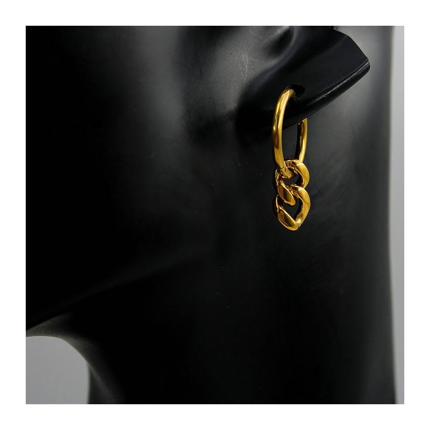 S.Steel Gold Plating Long Women-c 19.1g - 14.2mm