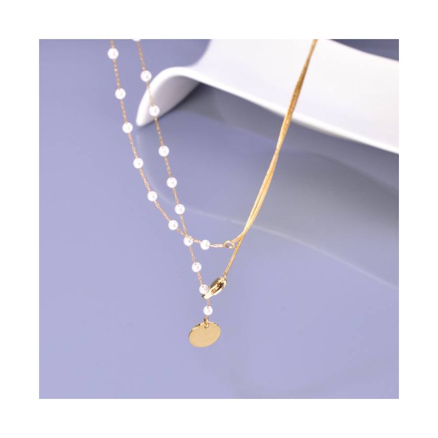 S.Steel Gold Plating Pearls Women-c 6g