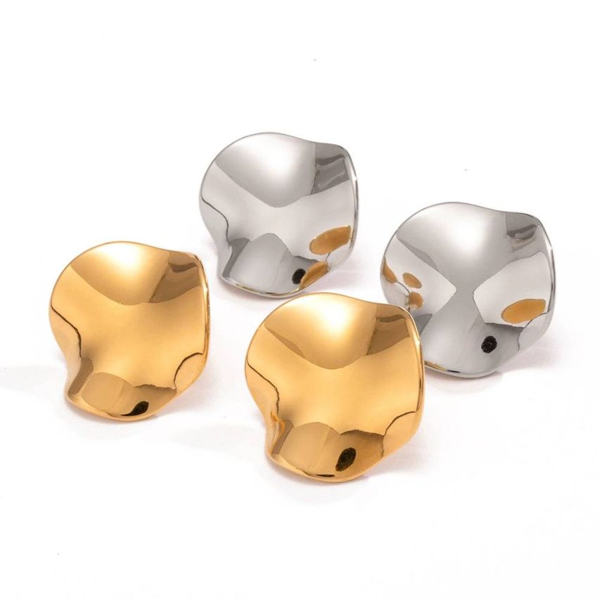 S.Steel Gold Plating Smooth Women-c 25x25mm