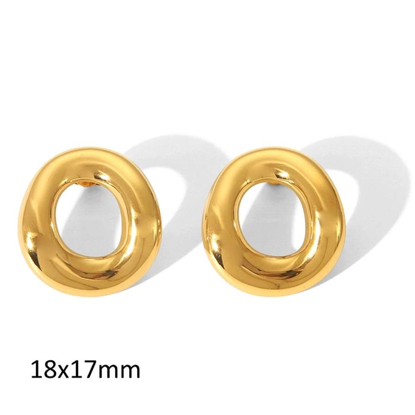 S.Steel Gold Plating Smooth Women-c