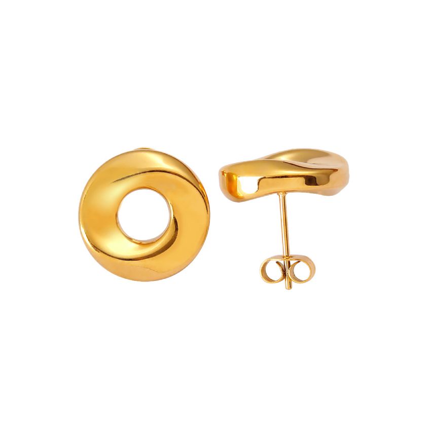 S.Steel Gold Plating Smooth Women-c