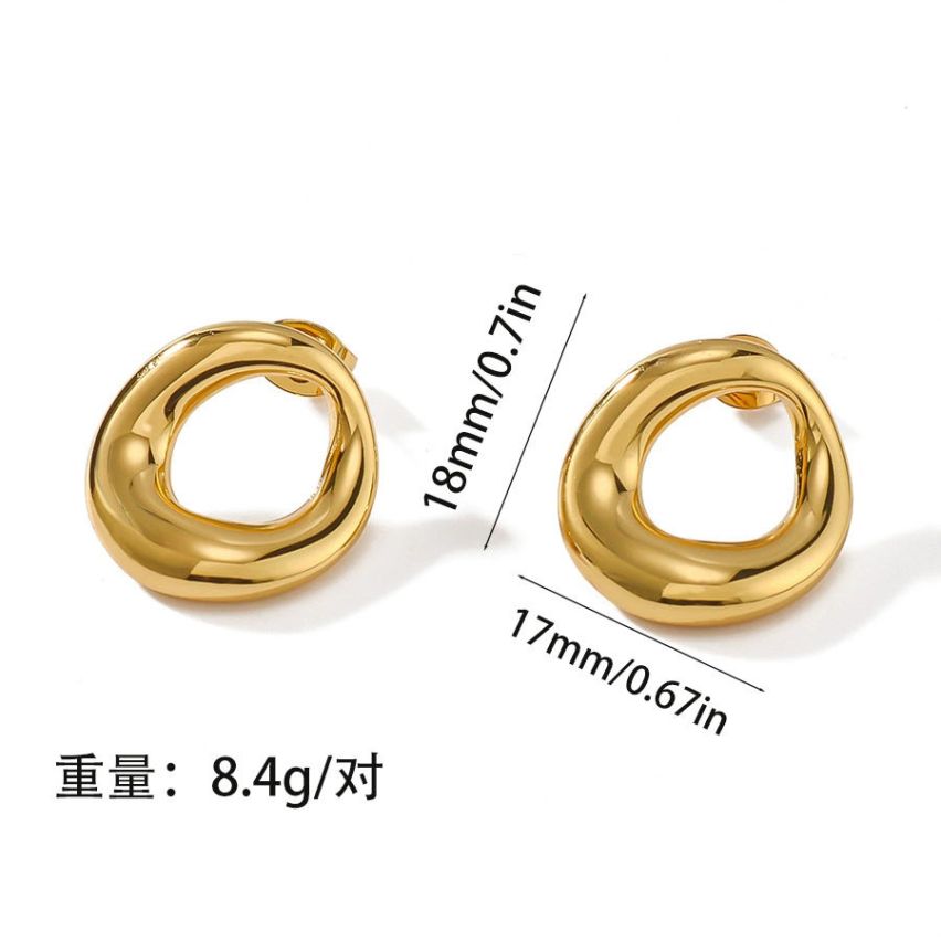 S.Steel Gold Plating Smooth Women-c 8.4g 18x17mm