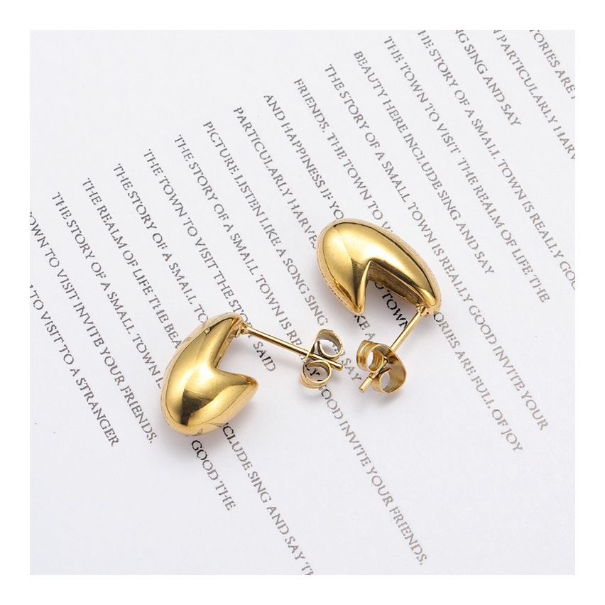 S.Steel Gold Plating Smooth Women-c 3.5g 15x10mm