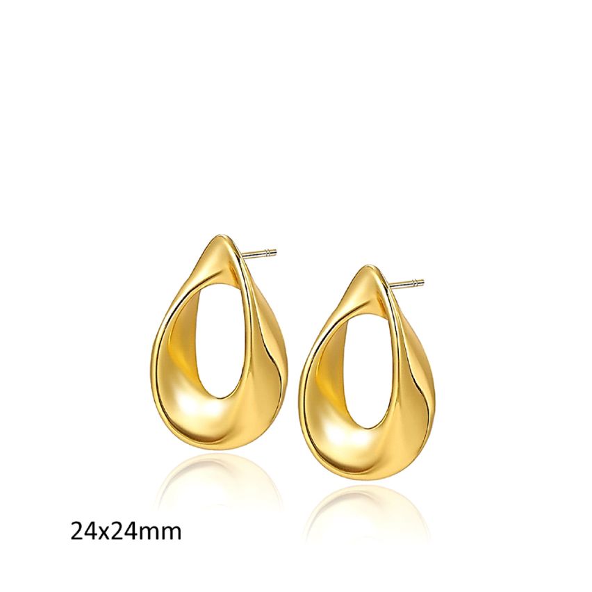 S.Steel Gold Plating Smooth Women-c 4.7g 21x13mm
