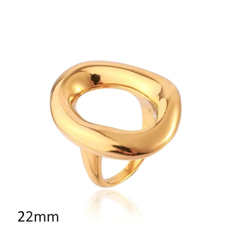 S.Steel Gold Plating Smooth Women-c 6g 22x18mm