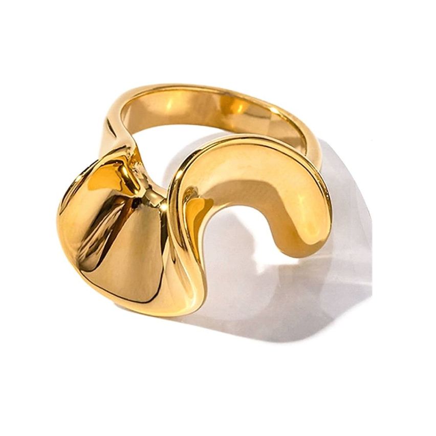 S.Steel Gold Plating Smooth Women-c