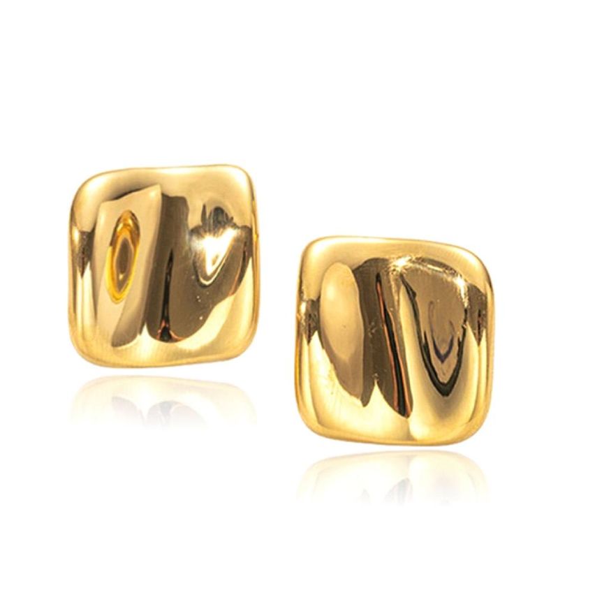 S.Steel Gold Plating Texture Women-c 10.9g 25x25mm