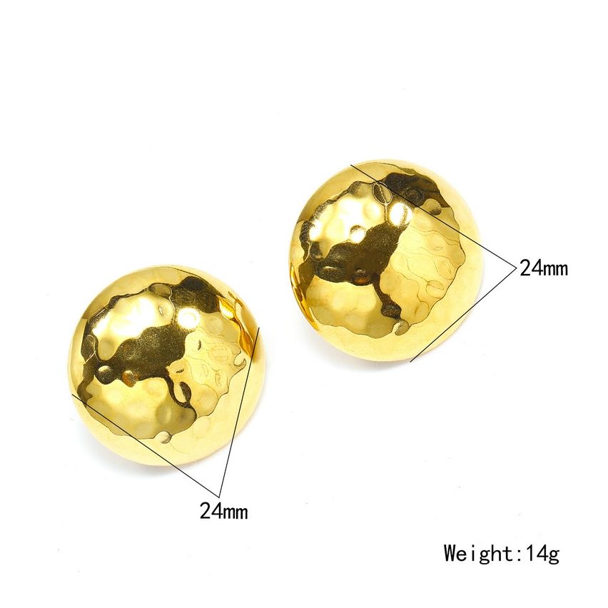 S.Steel Gold Plating Smooth Women-c 14g 24x24mm