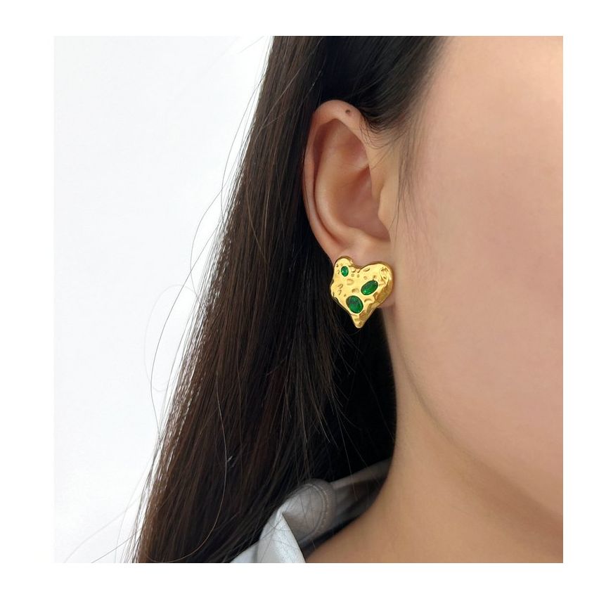 S.Steel Gold Plating Texture Women-c 11g 20x19mm