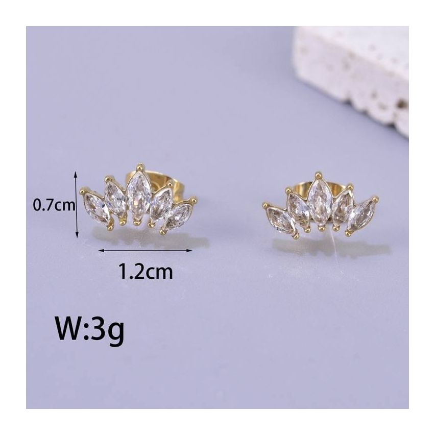 ESSENTIAL Gold Plating S.Steel Zircon Minimalist Women-c 