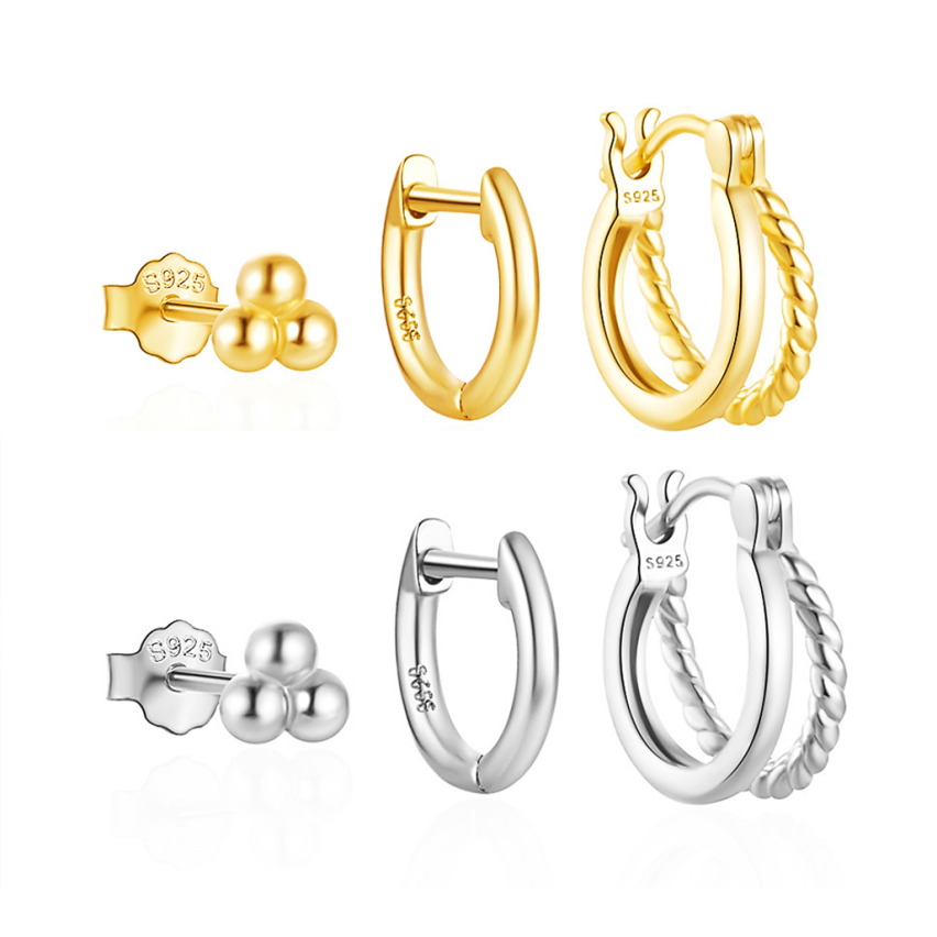 925 Silver Gold Plating Sets Women-c 1.79g