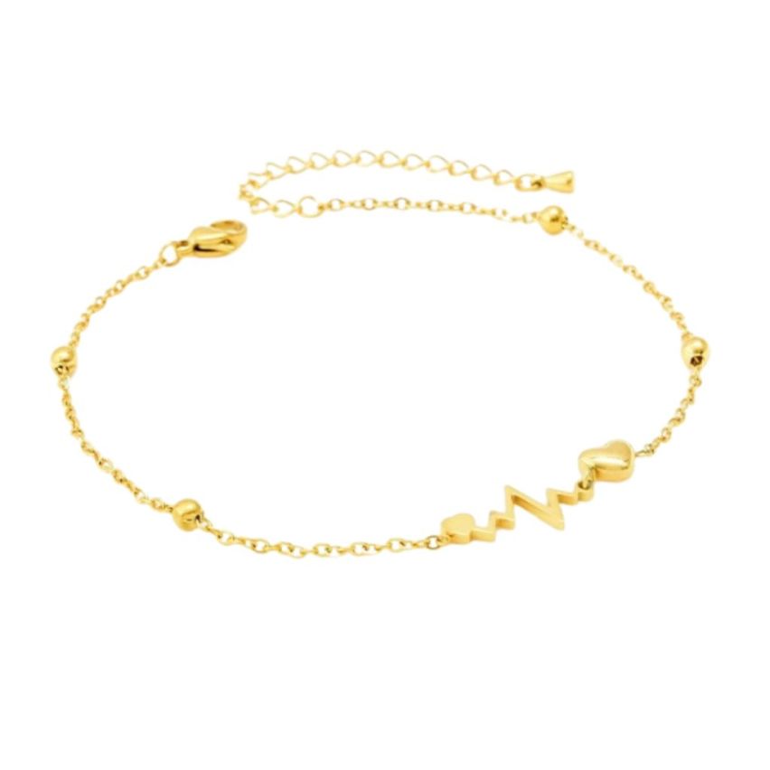 S.Steel Gold Plating Anklets Women-c 2.6g