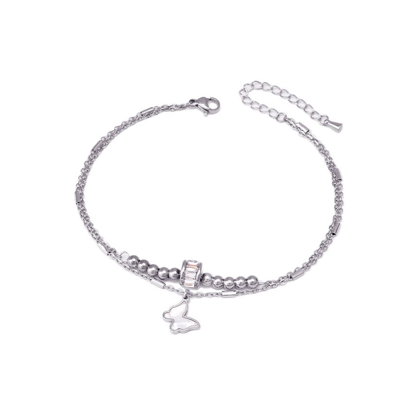 S.Steel Zircon Anklets Women-c 6g