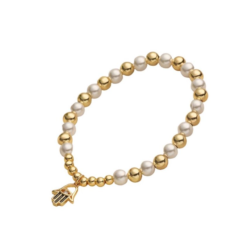 S.Steel Gold Plating Shijia pearl Beads Women-c 11g
