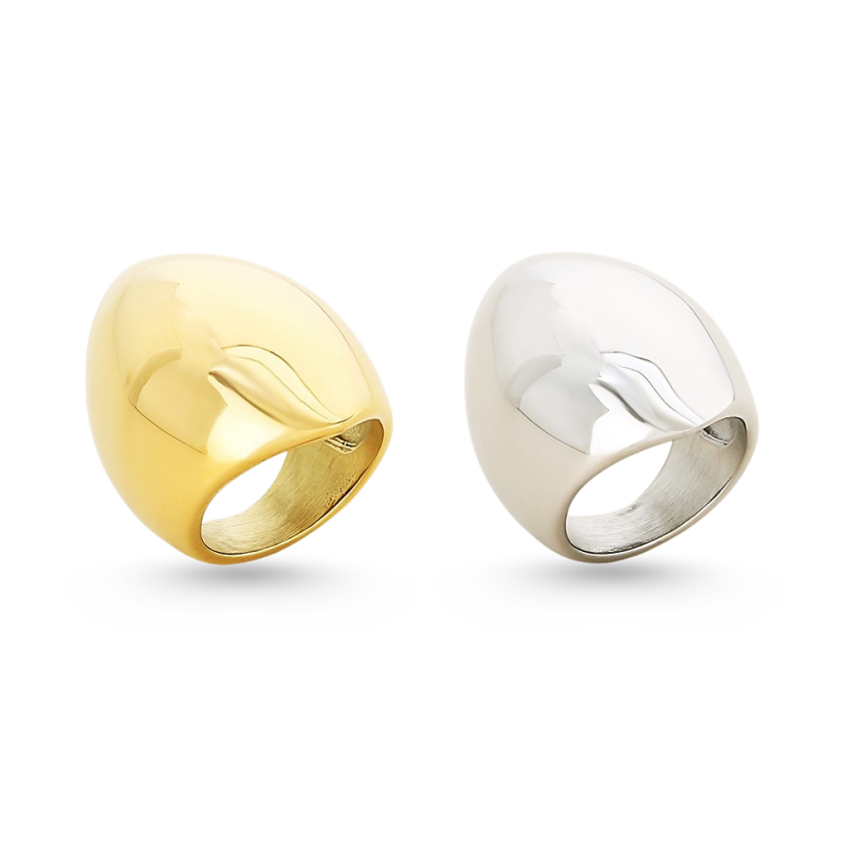 S.Steel Gold Plating Smooth Women-c 18g