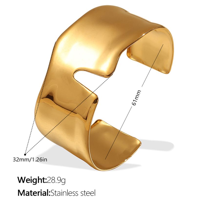 S.Steel Gold Plating Smooth Women-c 28.9g 185.5x32mm