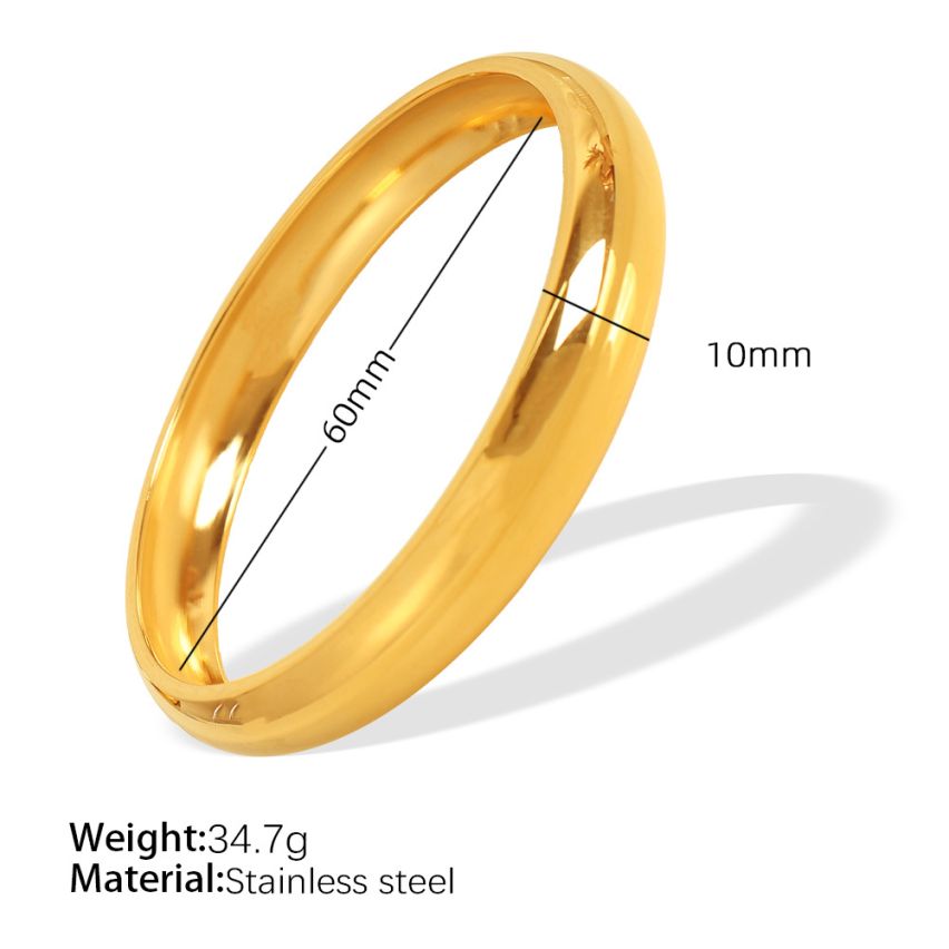 S.Steel Gold Plating Smooth Women-c 34.7g 188.4x10mm