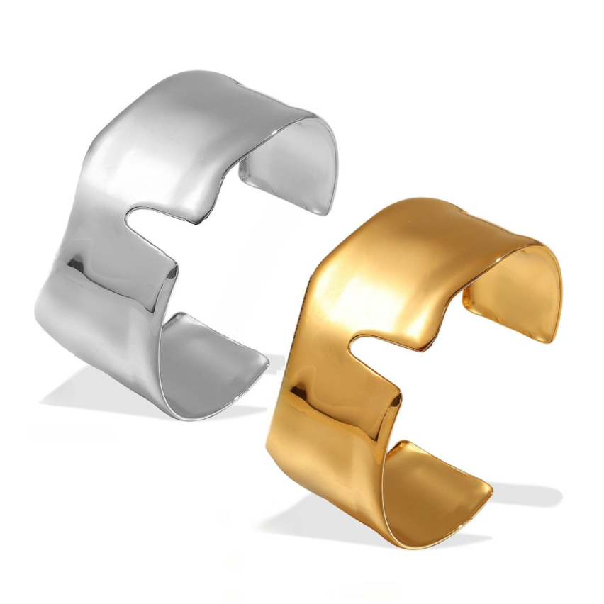 S.Steel Gold Plating Smooth Women-c