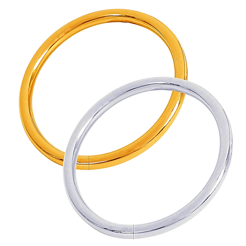 S.Steel Gold Plating Smooth Women-c