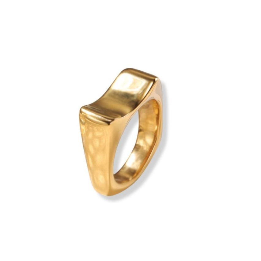 S.Steel Gold Plating Smooth Women-c