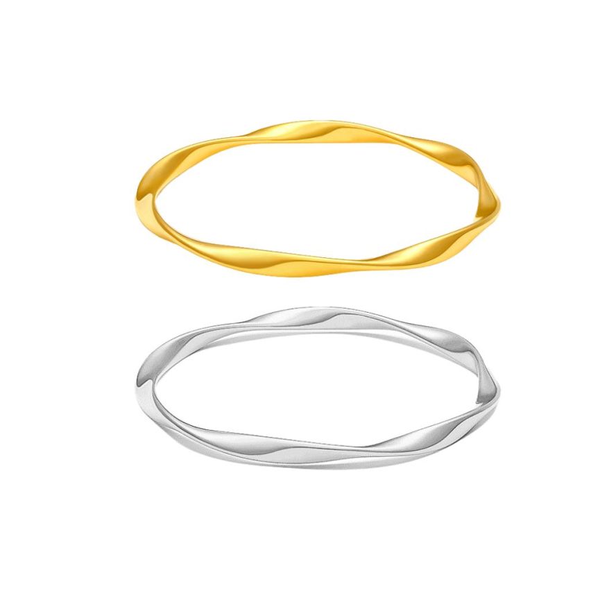 S.Steel Gold Plating Smooth Women-c 8g