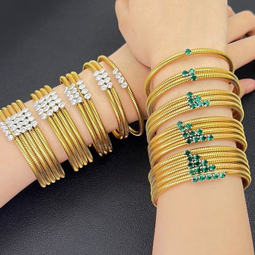 Gold Plating Zircon Snake Women-c