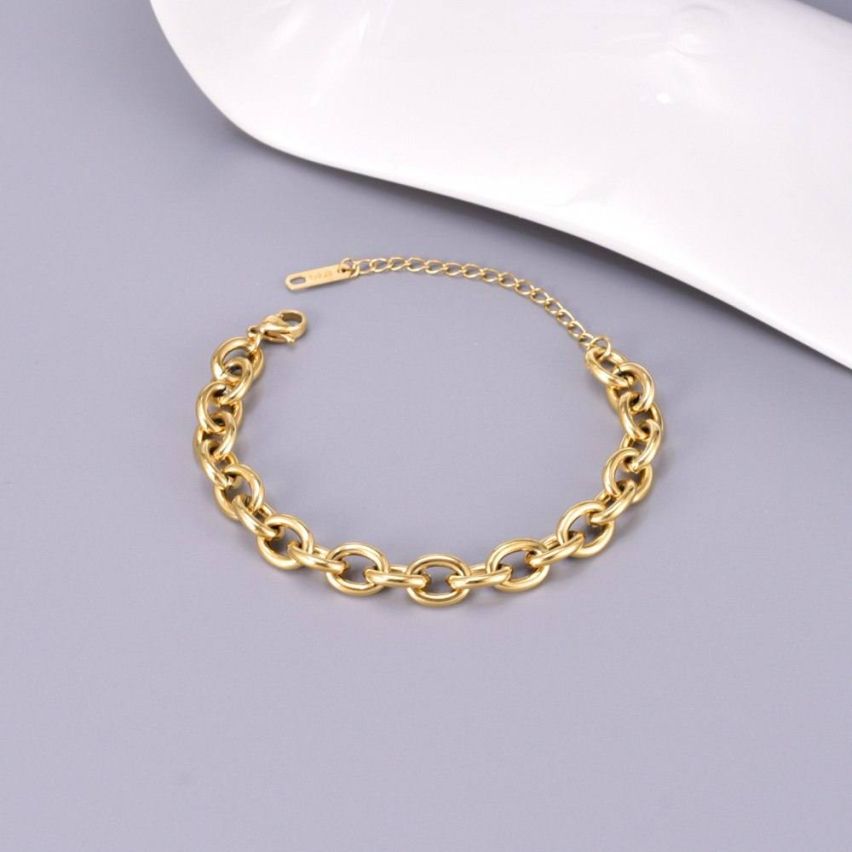 Gold Plating Chain link Women-c 14g - 8mm