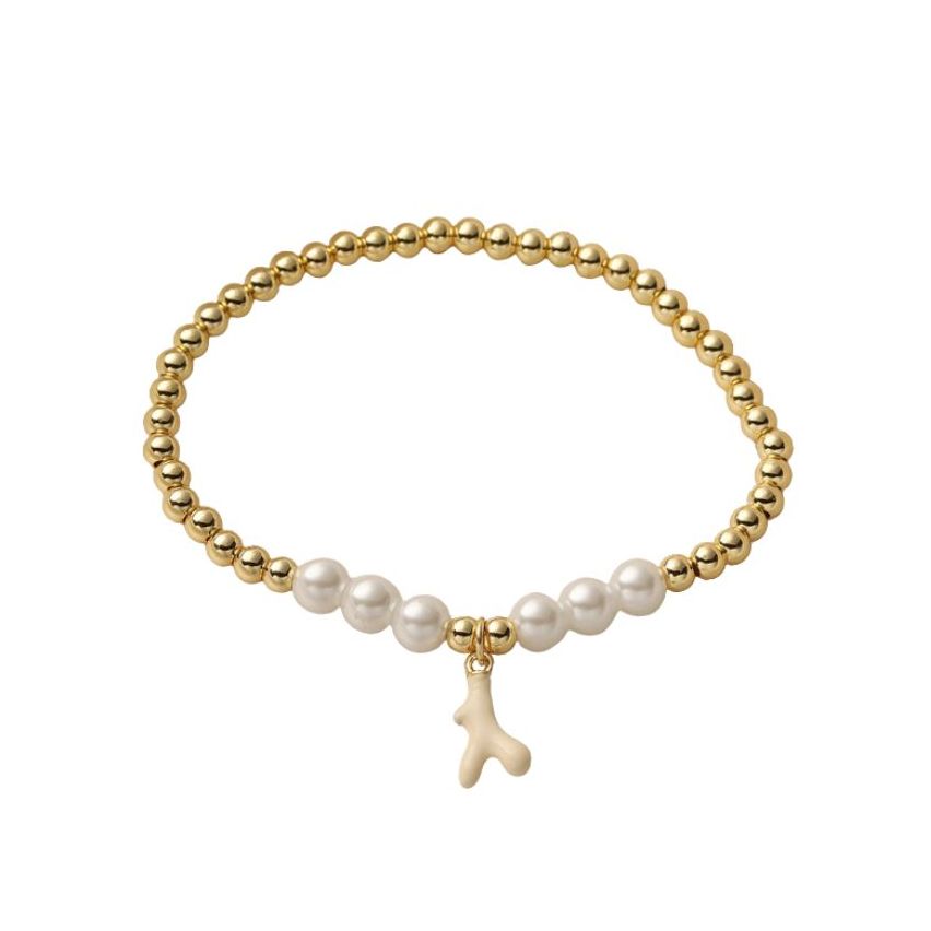 S.Steel Gold Plating Shijia pearl Beads Women-c 10g