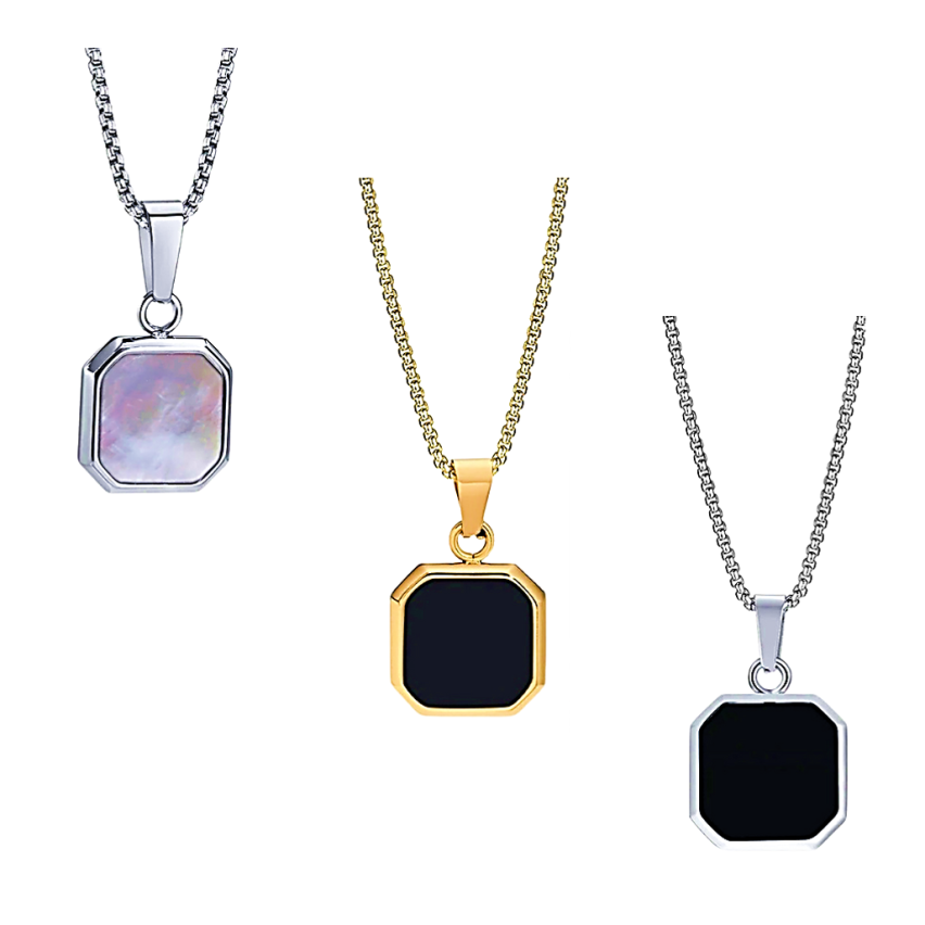 S.Steel Gold Plating White With Plate Men-c 22g 26x15mm