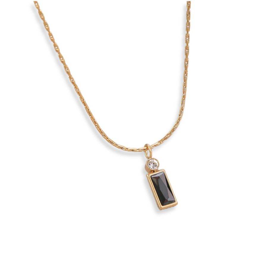 S.Steel Gold Plating Black Zircon Minimalist Women-c