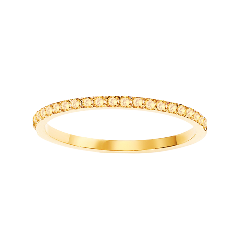 S.Steel Gold Plating Yellow Zircon Women-c