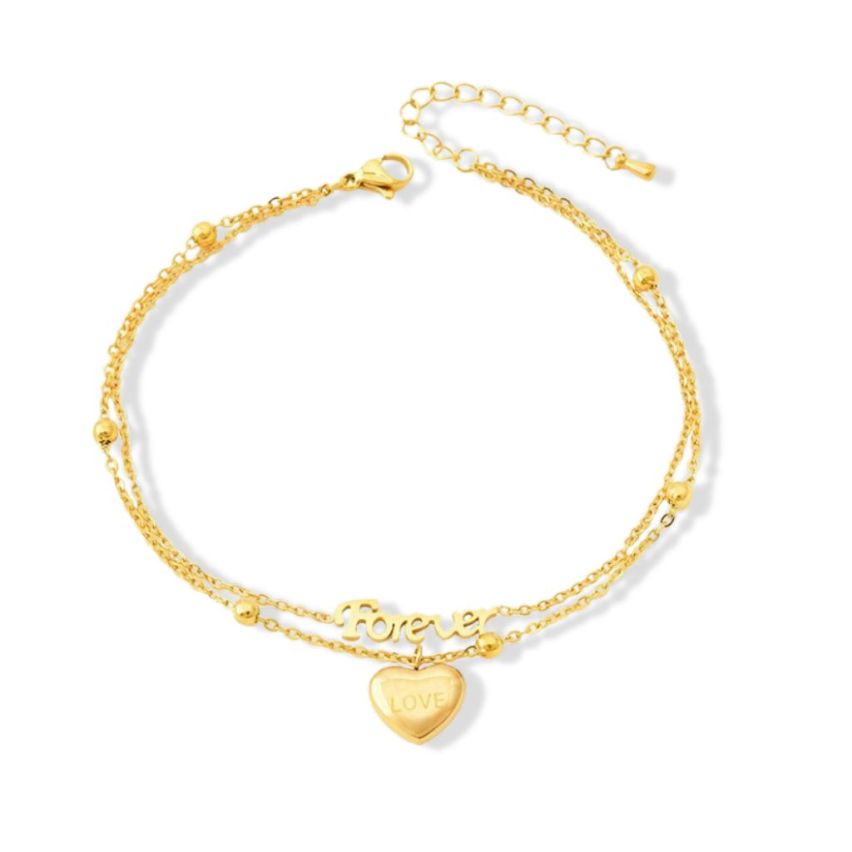 S.Steel Gold Plating Anklets Women-c 4.5g