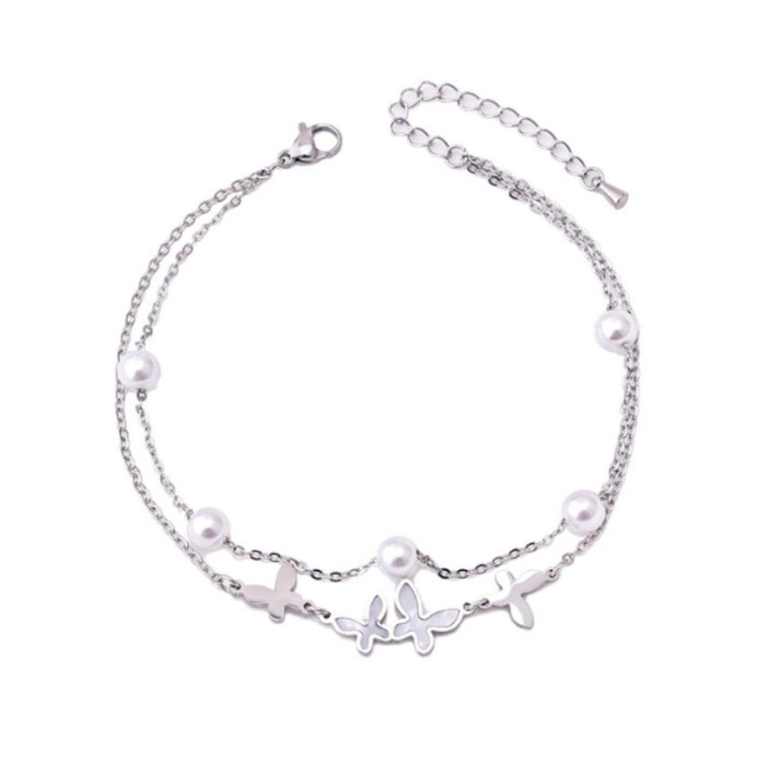 S.Steel Shijia pearl Anklets Women-c 4.2g