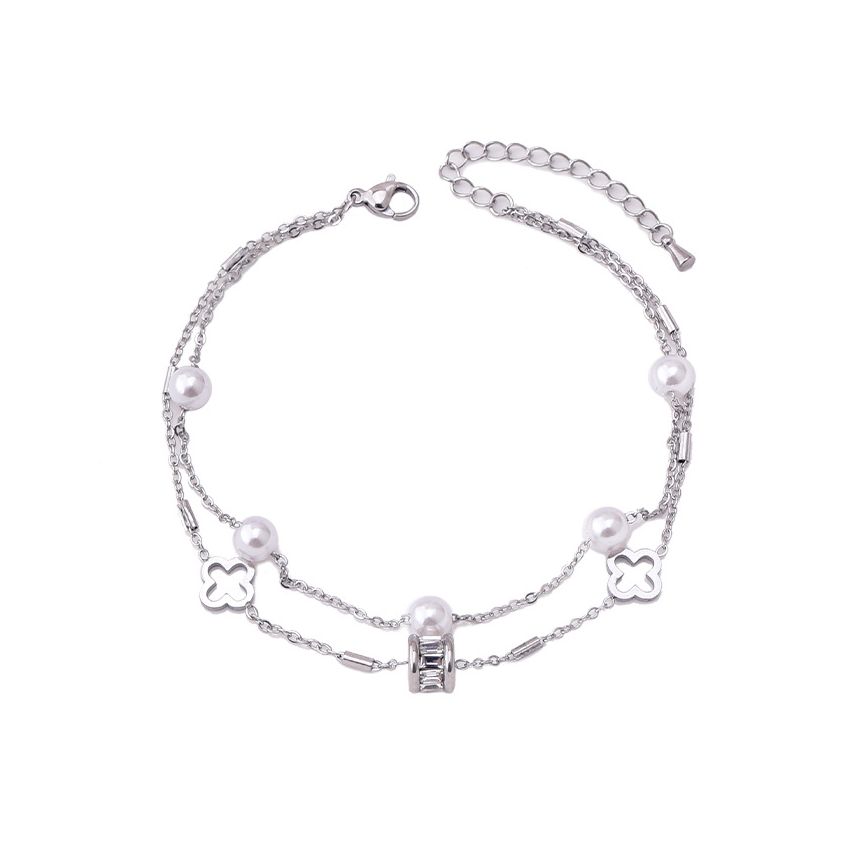 S.Steel Shijia pearl Anklets Women-c 4.6g
