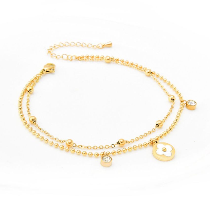 Gold Plating Zircon Anklets Women 