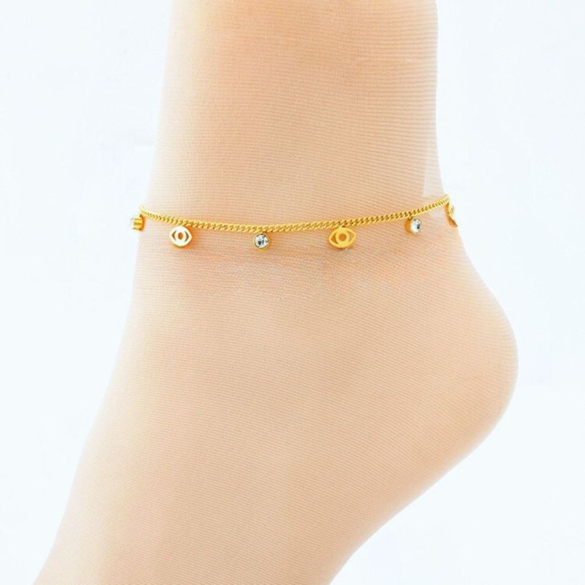 Gold Plating Zircon Anklets Women 