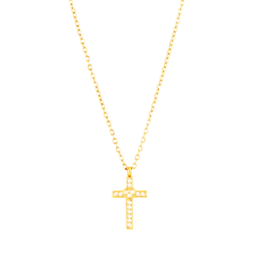 S.Steel Zircon Cross Women-c 2.2g
