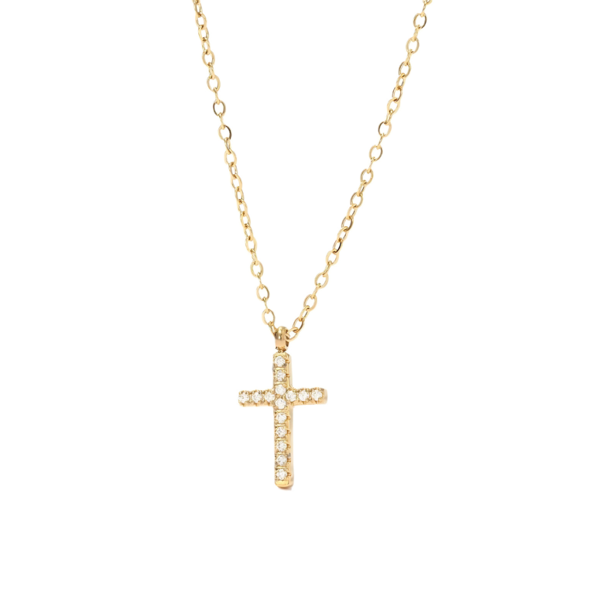 S.Steel Zircon Cross Women-c 2.5g
