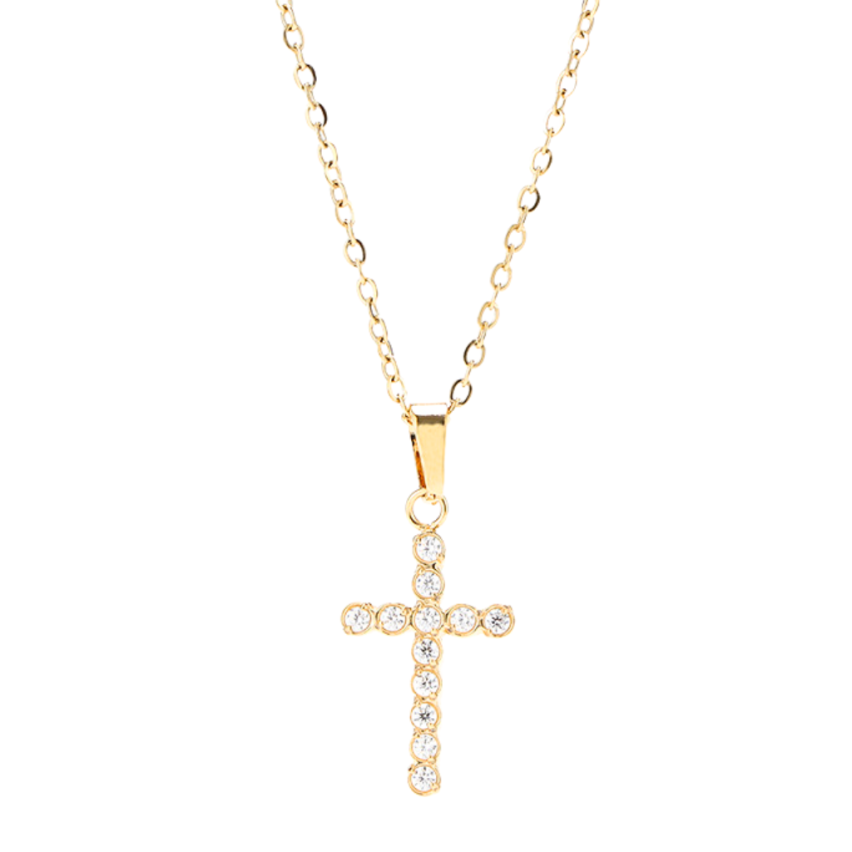 S.Steel Zircon Cross Women-c