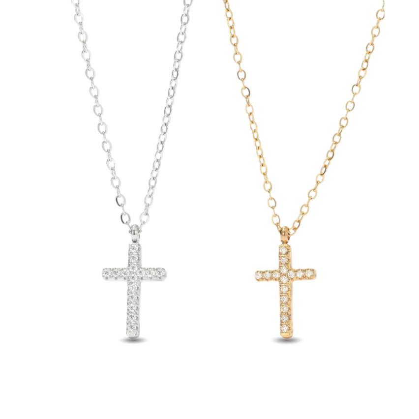 S.Steel Zircon Cross Women-c 2.5g