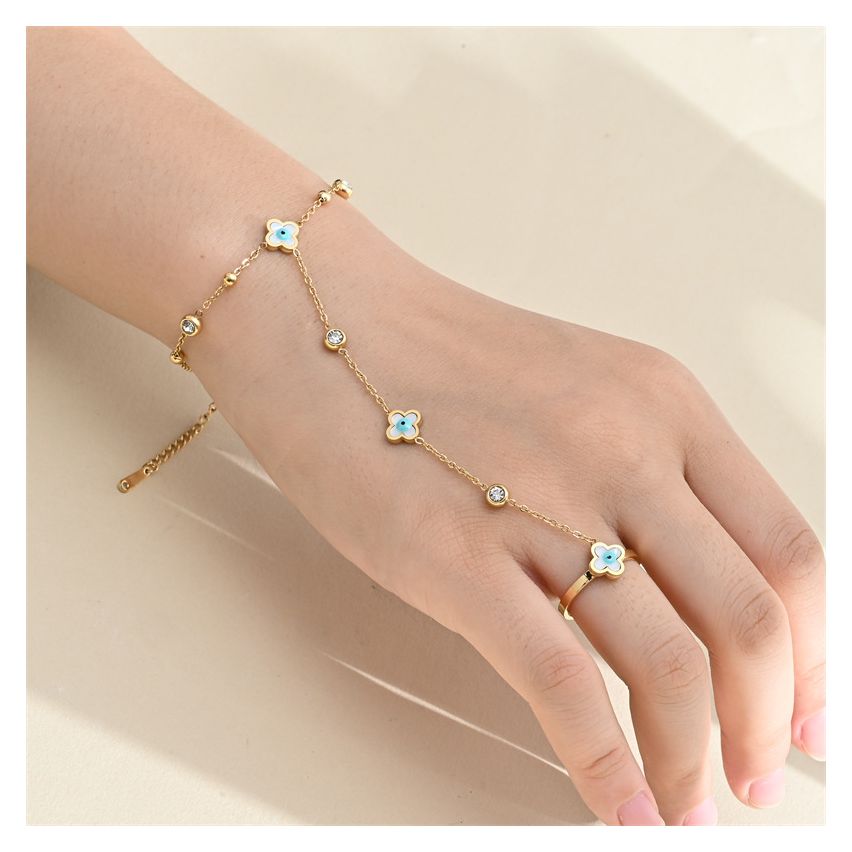 S.Steel Gold Plating Zircon Indians Women-c