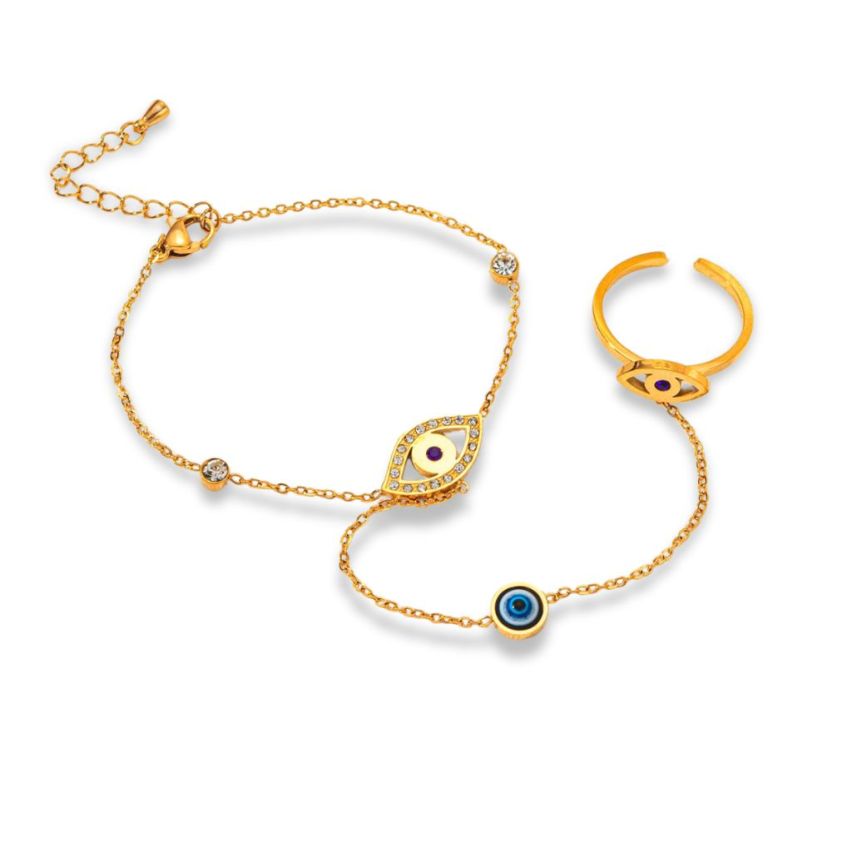 S.Steel Gold Plating Zircon Indians Women-c