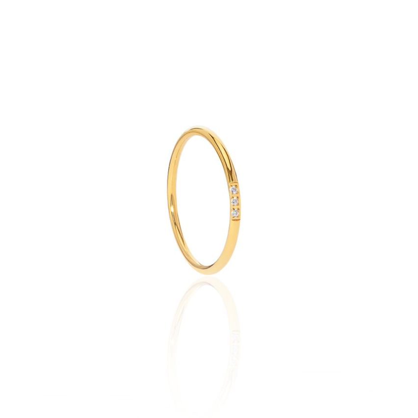S.Steel Gold Plating Zircon Minimalist Women-c EU52 - ES12 - US6