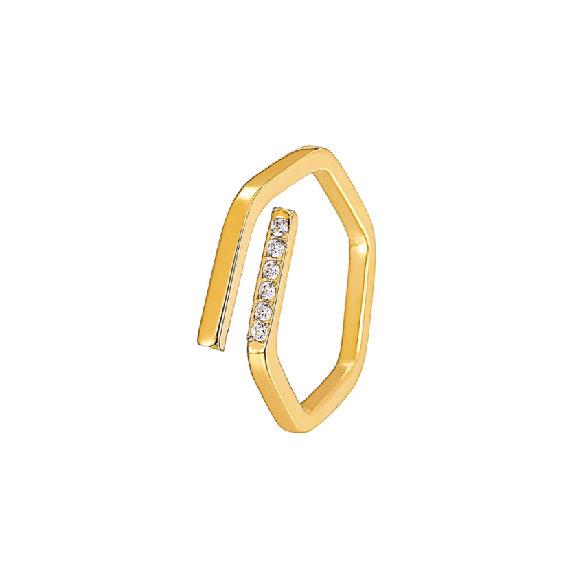 S.Steel Gold Plating Zircon Minimalist Women-c EU54 - ES14 - US7