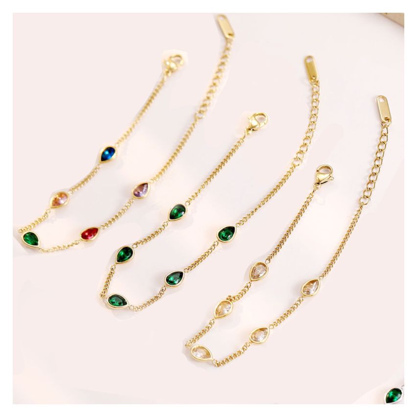 S.Steel Gold Plating Zircon Minimalist Women-c