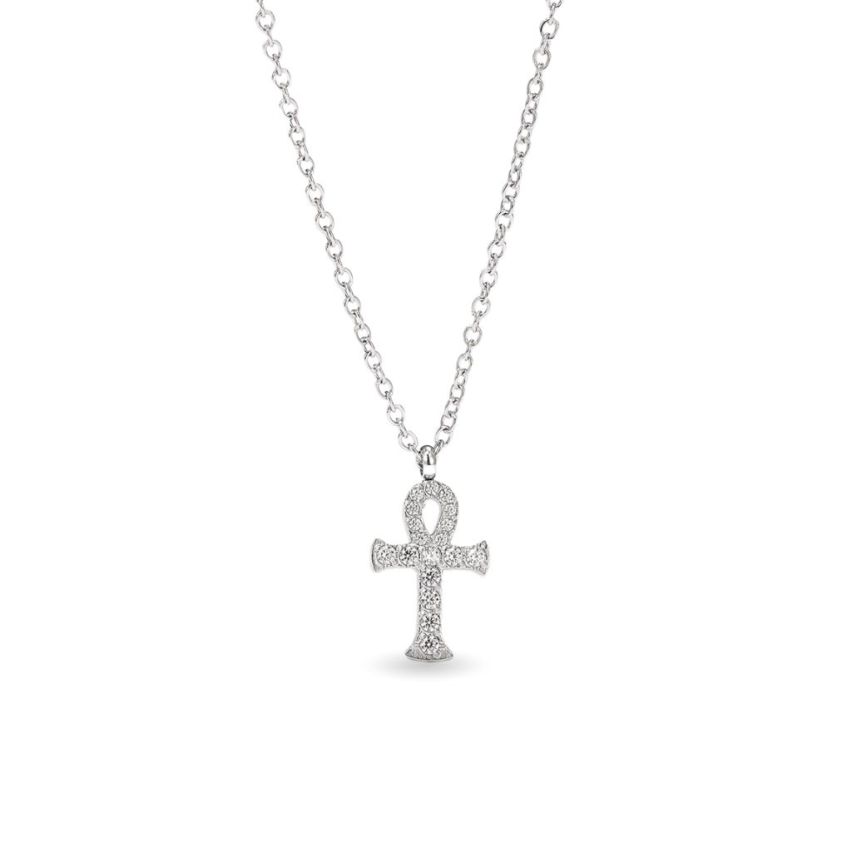 S.Steel Zircon Cross Women-c 3g